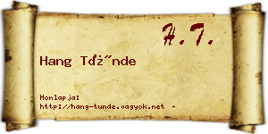 Hang Tünde névjegykártya